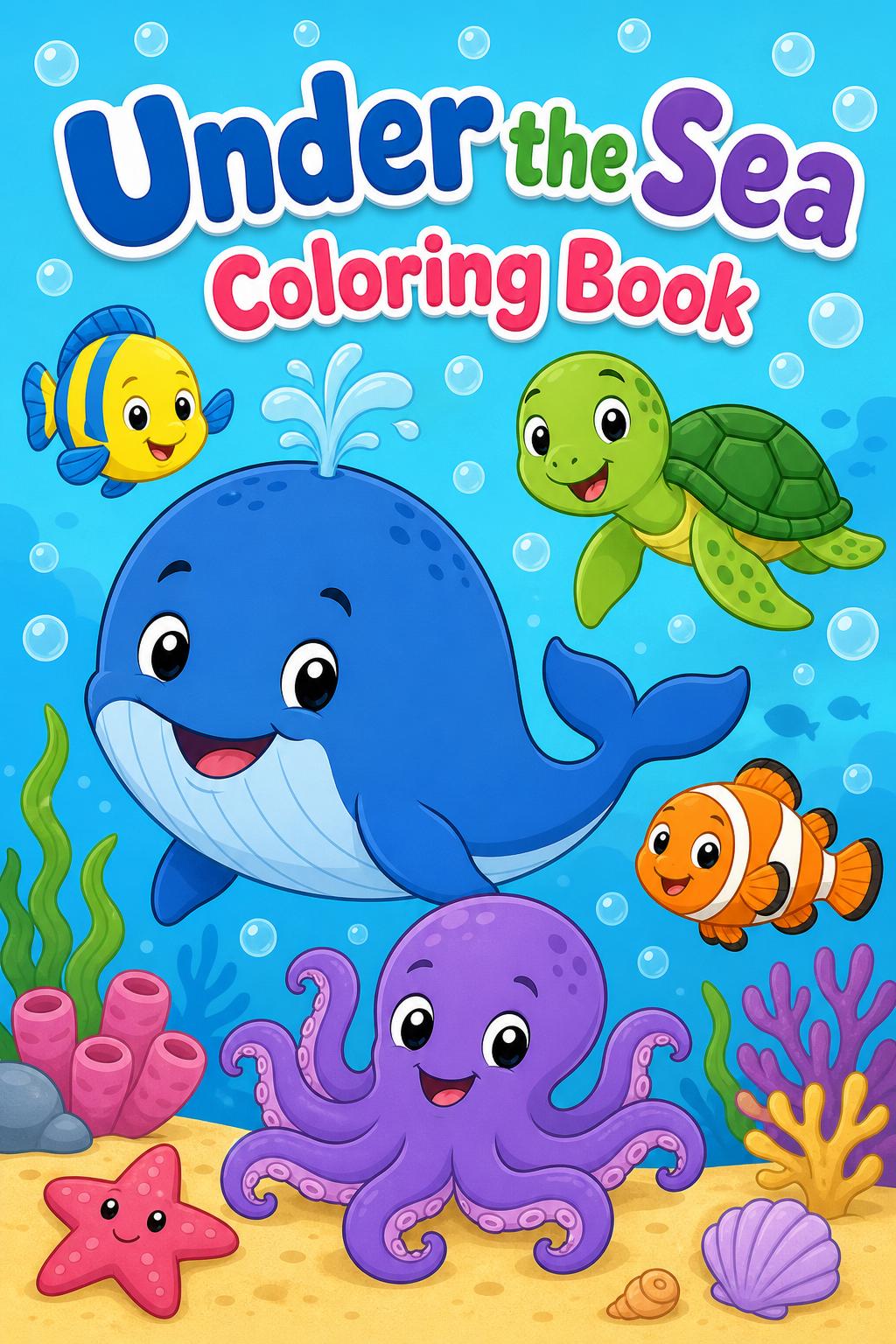 Under the Sea coloring book cover