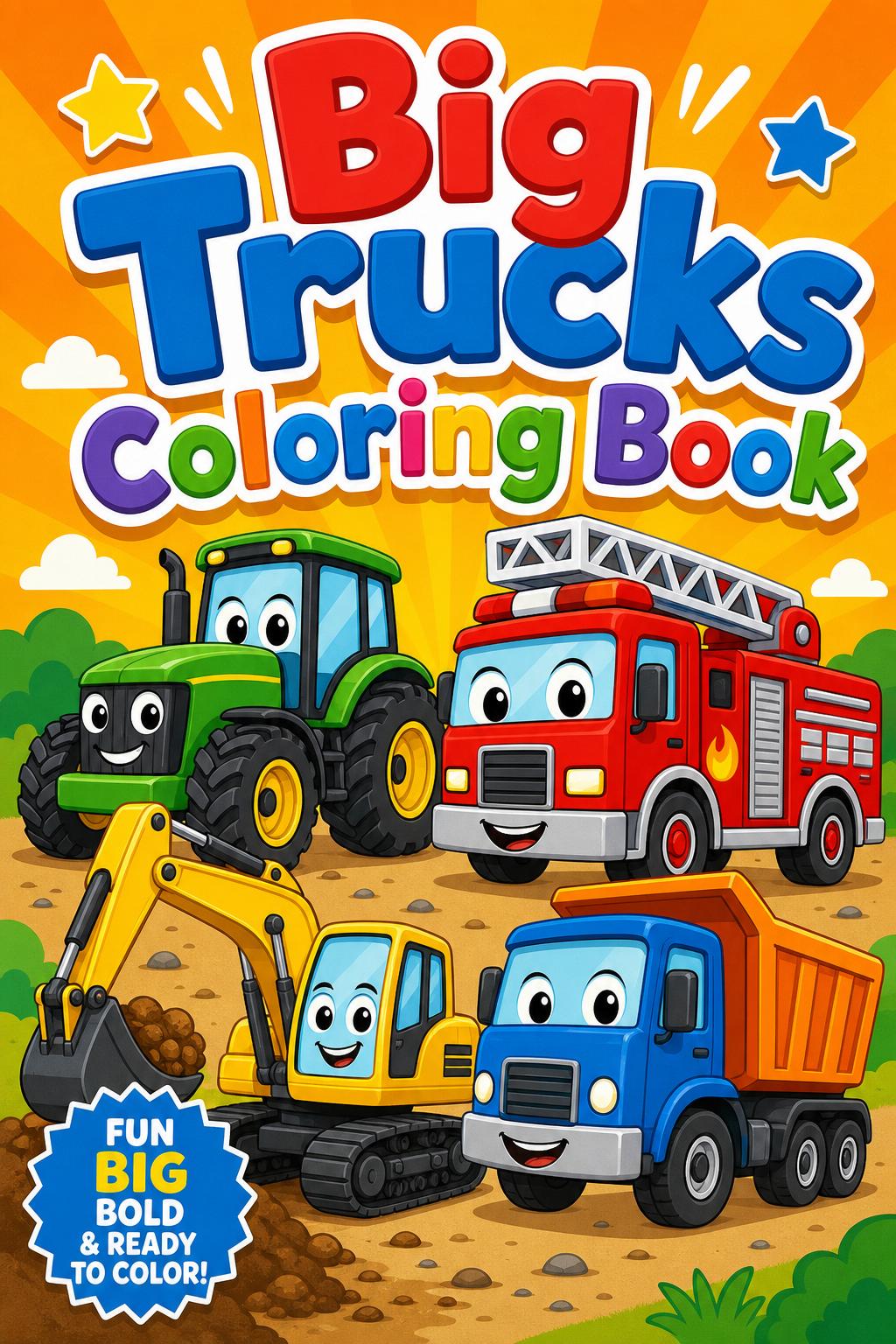 Big Trucks coloring book cover
